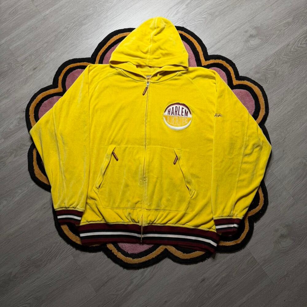 Vintage Y2K Platinum Fubu Harlem Globetrotters Embroidered Full Zip Hoodie XL